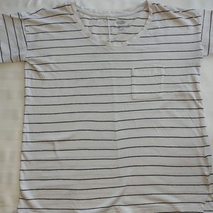 White and black striped shirt
